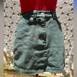 OBEY green skirt with dog peace sign patch on back